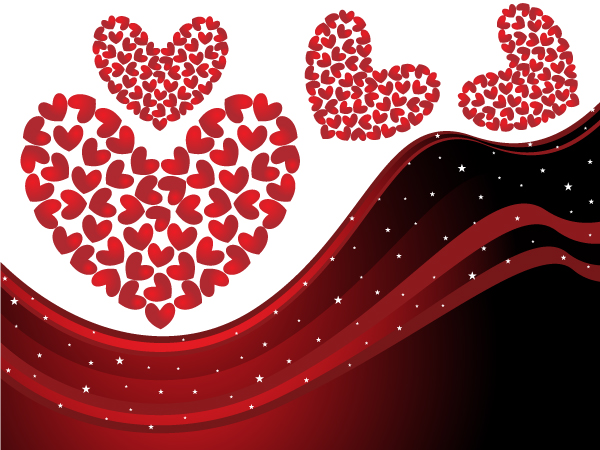 free vector Heart-shaped vector dynamic lines background